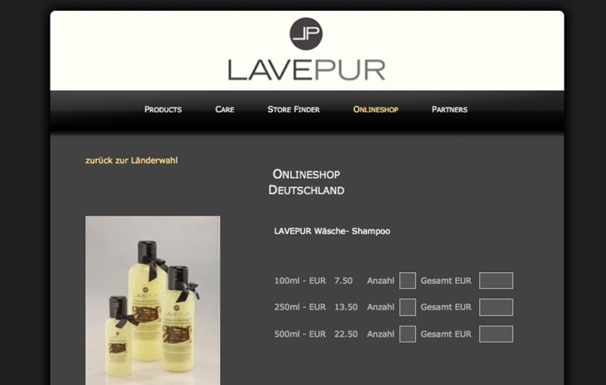 Webseite Kleidung & Kosmetik