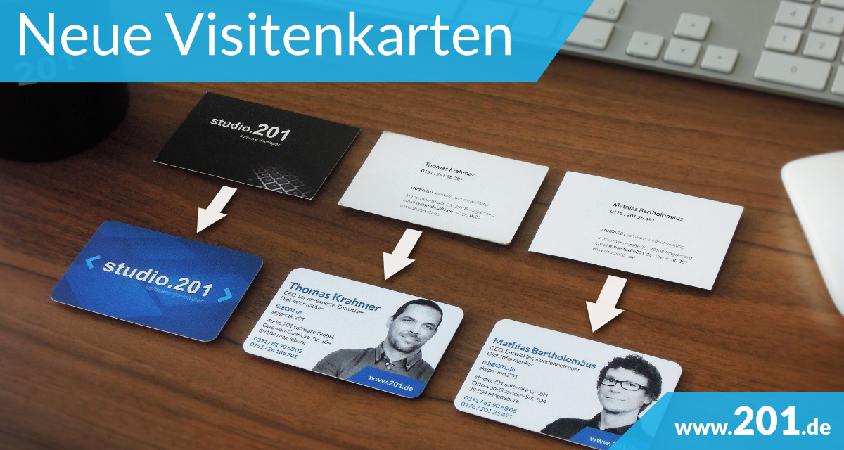 Neue Visitenkarten - passend zum neuen Firmendesign