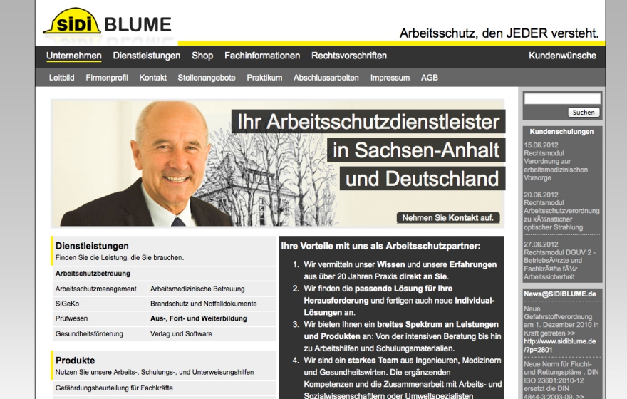 Webseite Magdeburg Arbeitsschutz