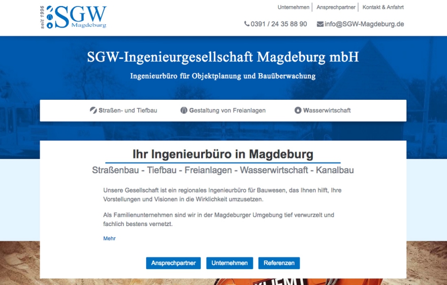 Webseite Magdeburg Dienstleistung & Beratung Industrie, Bau & Handwerk